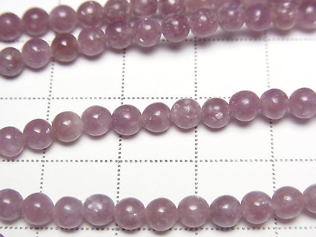 Lepidolite AAA Round 4mm 1strand beads (aprx.15inch/38cm)