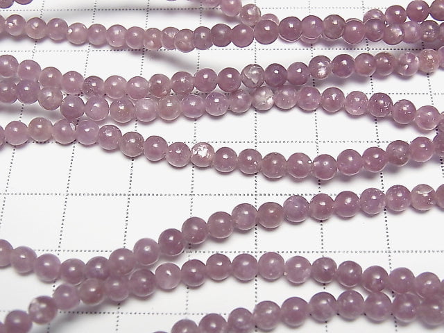 Lepidolite AAA Round 4mm 1strand beads (aprx.15inch/38cm)