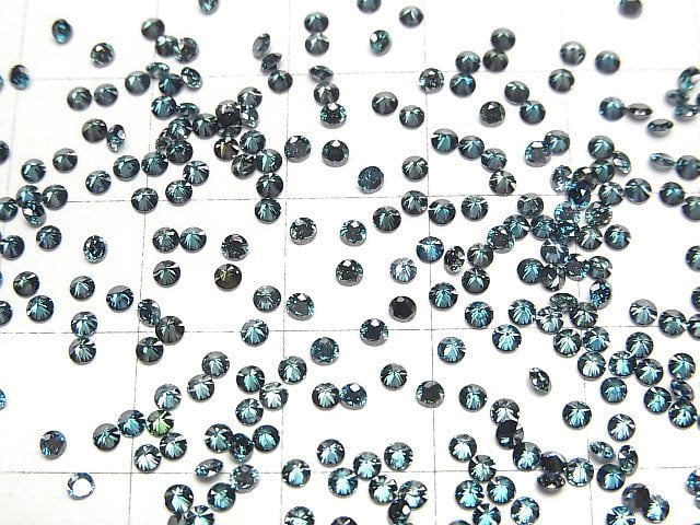 Blauer Diamant Rund facettiert 2x2mm 2Stk