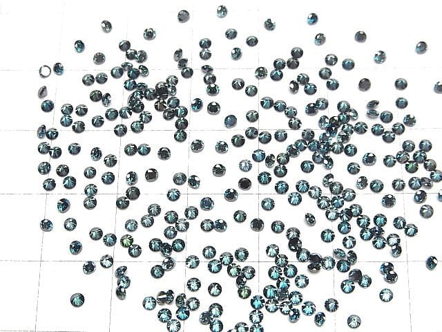 Blauer Diamant Rund facettiert 2x2mm 2Stk