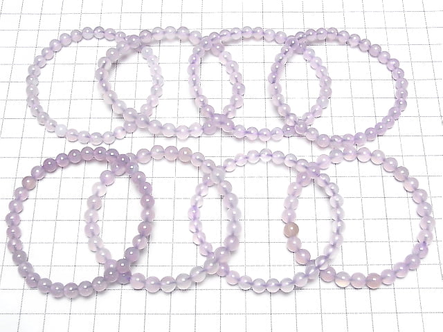 1strand $69.99! Indonesian Natural Purple Chalcedony AAA Round 6mm 1strand (Bracelet)