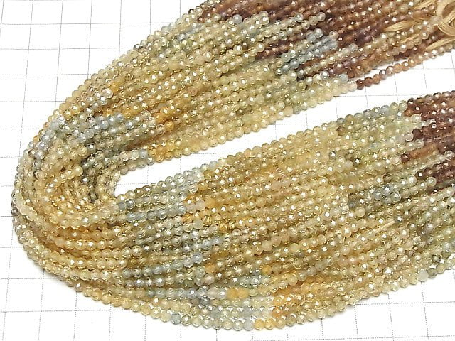 Hochwertig! Natürlicher Multicolor Zirkon AAA- Facettierte Rund 3,5mm halb oder 1strang Perlen (ca. 12 Zoll/30 cm)