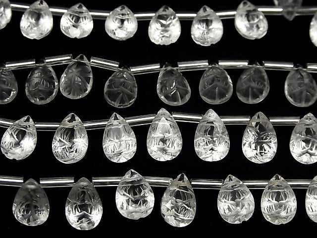 Hochwertiger Kristall AAA geschnitzte Tropfenform facettiert 12x8mm 1 Strang Perlen (8 Stück)
