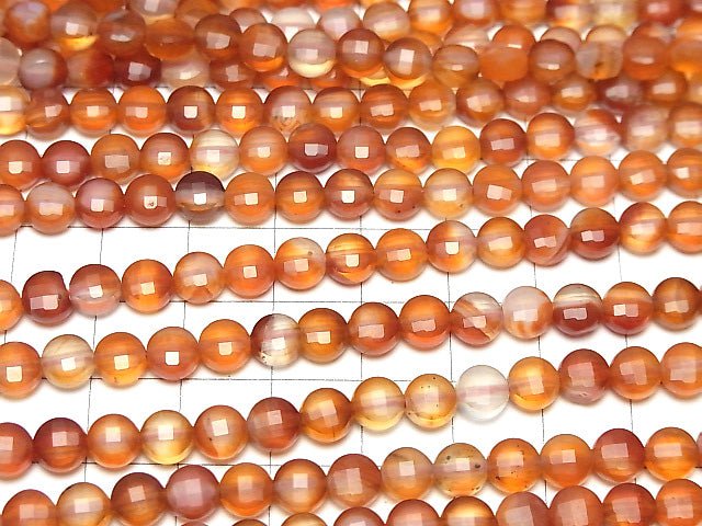 High Quality! 1strand $7.79! Carnelian ,Sardonyx AAA- Faceted Coin 6x6x4mm 1strand beads (aprx.15inch/37cm)