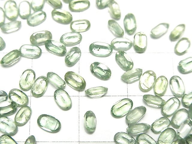 Hochwertiger grüner Kyanit AAA lose Steine oval facettiert 5x3mm 5 Stück