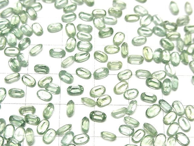 Hochwertiger grüner Kyanit AAA lose Steine oval facettiert 5x3mm 5 Stück