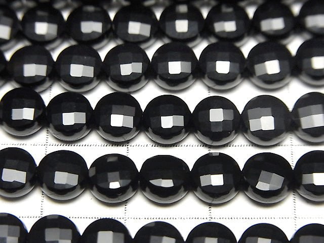 High Quality! 1strand $6.79! Onyx AAA Faceted Coin 6x6x4mm 1strand beads (aprx.15inch/38cm)