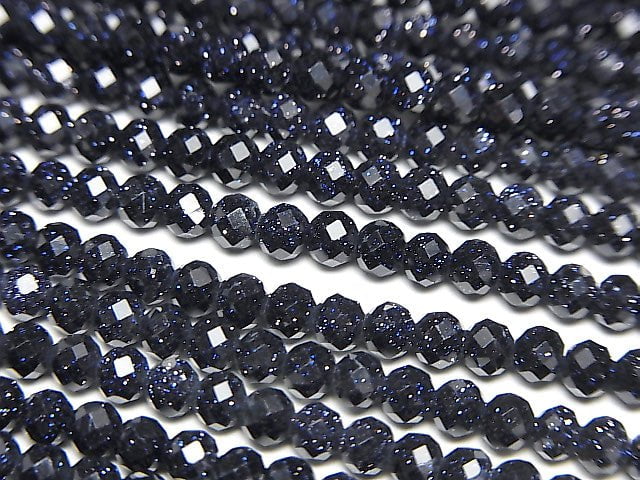 High Quality! 1strand $4.79! Blue Golden Sand Stone Faceted Round 3mm 1strand beads (aprx.15inch/37cm)
