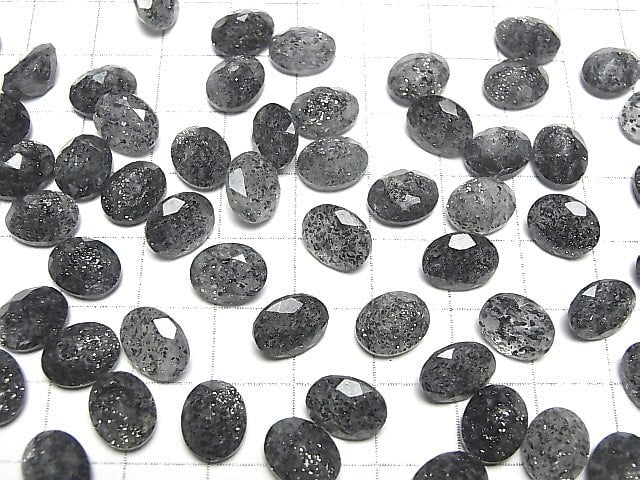 Schwarzer Aventurin Quarz Lose Stein Oval Facettiert 10x8mm 2 Stück