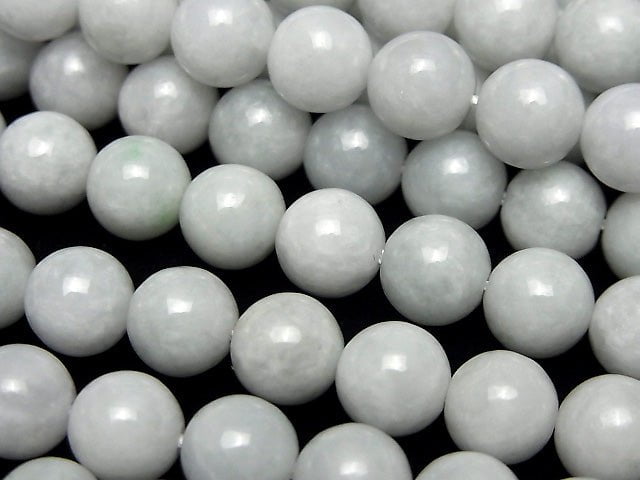 Jadeite blanche de Birmanie (Jade) AA+ ronde 8mm demi-fil ou 1 fil perles (env. 15 pouces/37cm)
