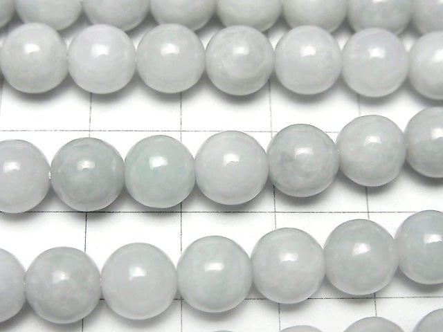 Jadeite blanche de Birmanie (Jade) AA+ ronde 8mm demi-fil ou 1 fil perles (env. 15 pouces/37cm)