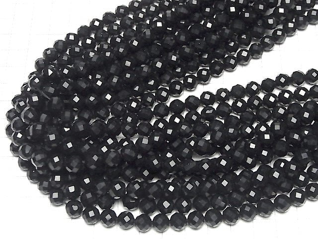 High Quality! Onyx AAA 64Faceted Round 8mm 1strand beads (aprx.15inch/37cm)