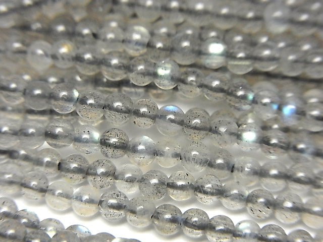 高品質拉長石 AAA 圓珠 3mm 一串 (約15英吋 / 37公分)