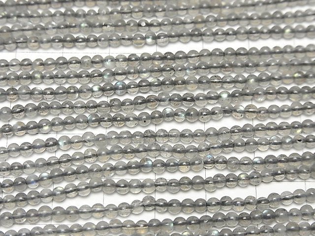 Hochwertiger Labradorit AAA Rund 3mm 1Strang Perlen (ca. 37cm)