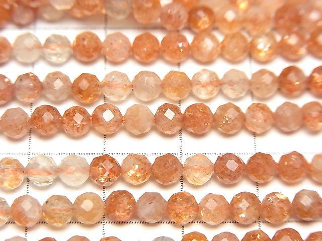 High Quality! Sunstone AA++ Faceted Round 4mm 1strand beads (aprx.15inch/36cm)