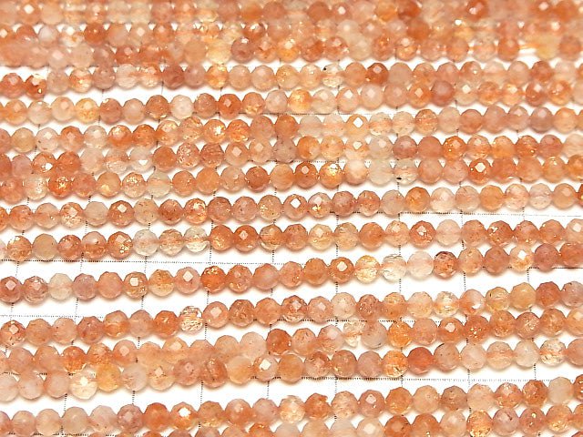 High Quality! Sunstone AA++ Faceted Round 4mm 1strand beads (aprx.15inch/36cm)