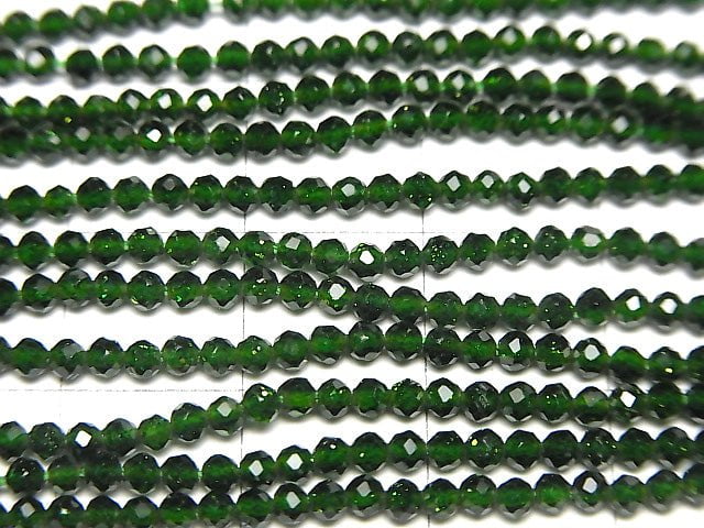 Hochwertig! Grüner Goldstein Facettiert Rund 2mm 1 Strang Perlen (ca. 15 Zoll / 37 cm)
