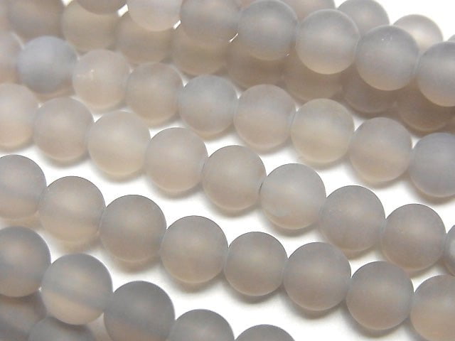 霜灰色瑪瑙圓珠 6mm 1串 (約14英吋/35公分)