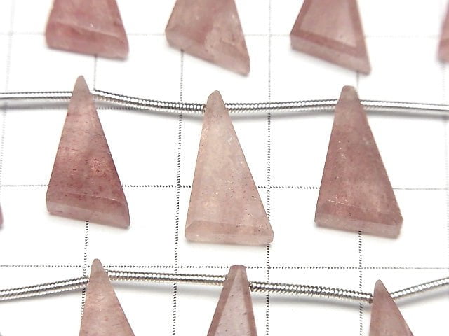 高品質粉色綠簾石 AAA 扁平三角形 18x10mm 1串 (9顆)