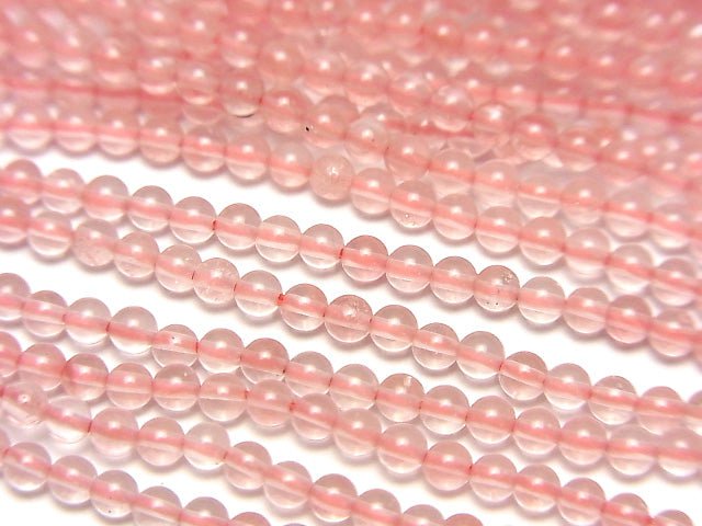 Cherry Quartz Glass Round 2mm 1strand beads (aprx.15inch/38cm)