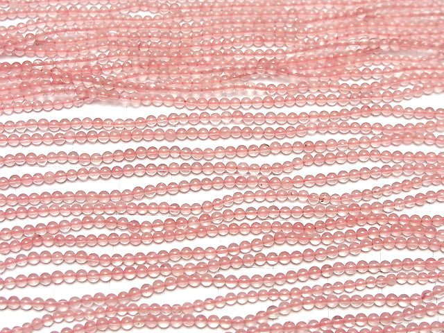 Cherry Quartz Glass Round 2mm 1strand beads (aprx.15inch/38cm)