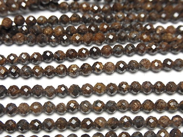 High Quality! 1strand $4.79! Bronzite Faceted Round 3mm 1strand beads (aprx.15inch/38cm)