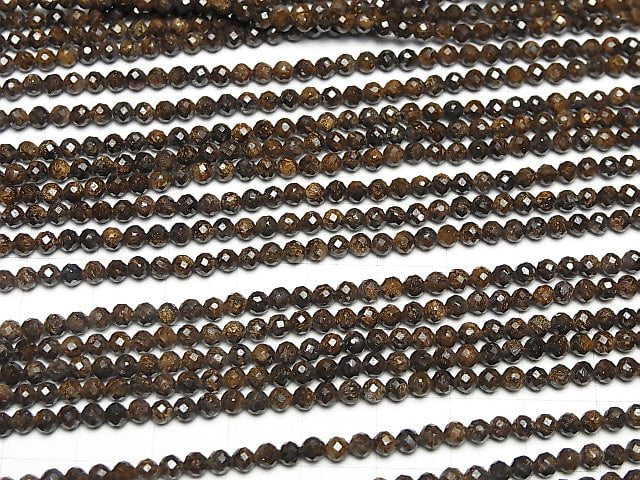 High Quality! 1strand $4.79! Bronzite Faceted Round 3mm 1strand beads (aprx.15inch/38cm)