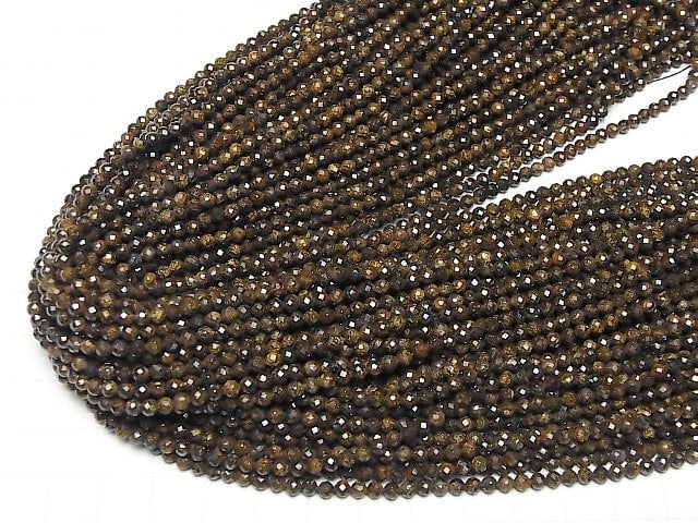 High Quality! 1strand $4.79! Bronzite Faceted Round 3mm 1strand beads (aprx.15inch/38cm)