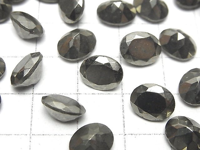 Pyrite Loose stone Oval Faceted 10x8mm 2pcs