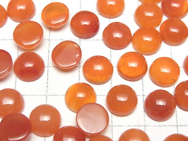 Hochwertiger Karneol AAA Rund Cabochon 10x10mm 4Stk