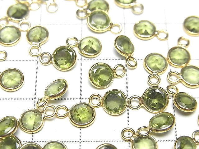 Hochwertiger Peridot AAA Zargenfassung Münze Facettiert 5,5x5,5mm 18KGP 5 Stück 12,99 $!