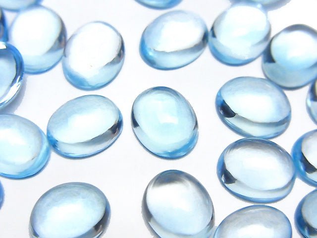 Hochwertiger Himmelblauer Topas AAA Oval Cabochon 10x8mm 1 Stück