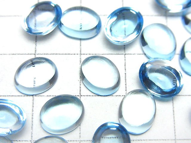 Hochwertiger Himmelblauer Topas AAA Oval Cabochon 10x8mm 1 Stück