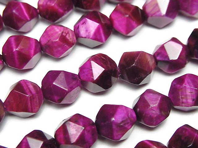 1strand $11.79! Pink Color Tiger's Eye AA + 24Faceted Round 10mm 1strand beads (aprx.14inch / 35cm)