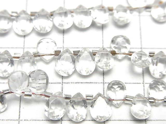 Hochwertiger Kristall AAA Birnenform Facettiert 7x5mm halb oder 1strang Perlen (28 Stück)