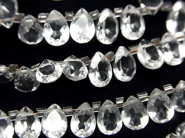 Hochwertiger Kristall AAA Birnenform Facettiert 7x5mm halb oder 1strang Perlen (28 Stück)