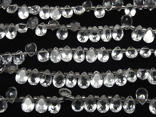 Hochwertiger Kristall AAA Birnenform Facettiert 7x5mm halb oder 1strang Perlen (28 Stück)