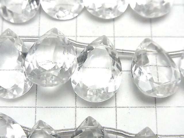 Hochwertiger Kristall AAA Birnenform facettiert 18 x 13 x 7 mm halbe oder 1 Strang Perlen (8 Stück).