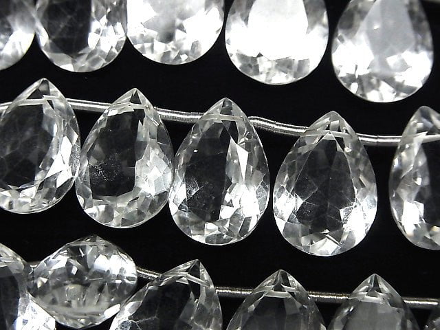 Hochwertiger Kristall AAA Birnenform facettiert 18 x 13 x 7 mm halbe oder 1 Strang Perlen (8 Stück).