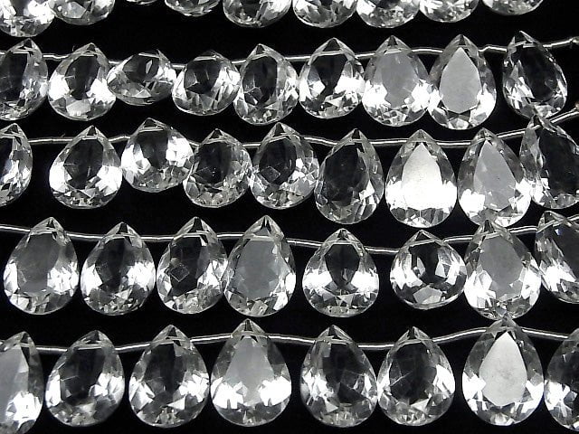 Hochwertiger Kristall AAA Birnenform facettiert 18 x 13 x 7 mm halbe oder 1 Strang Perlen (8 Stück).