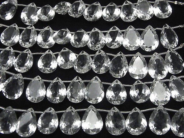 Hochwertiger Kristall AAA Birnenform facettiert 18 x 13 x 7 mm halbe oder 1 Strang Perlen (8 Stück).