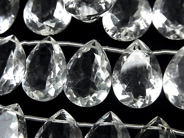 Hochwertiger Kristall AAA Birnenform facettiert 20x15x8mm halb oder 1 Strang Perlen (8 Stück)
