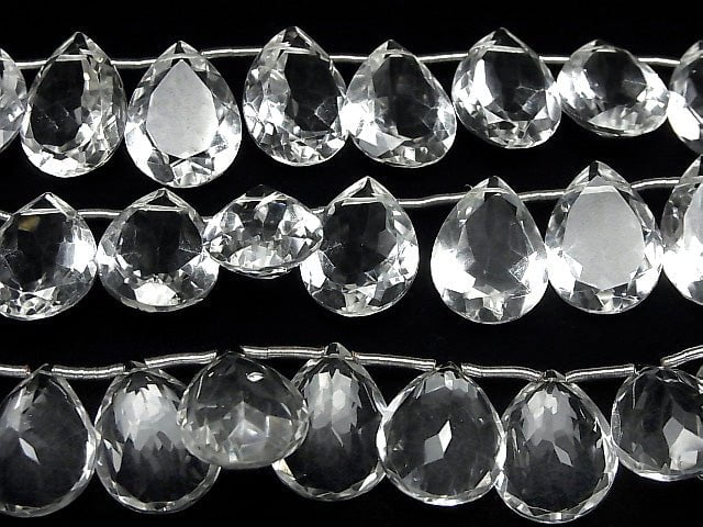 Hochwertiger Kristall AAA Birnenform facettiert 20x15x8mm halb oder 1 Strang Perlen (8 Stück)