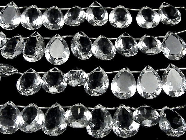 Hochwertiger Kristall AAA Birnenform facettiert 20x15x8mm halb oder 1 Strang Perlen (8 Stück)