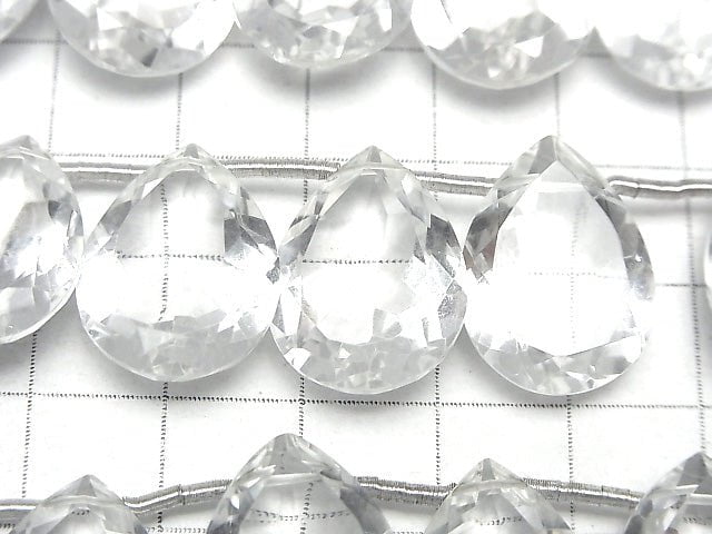 Hochwertiger Kristall AAA Birnenform facettiert 20x15x8mm halb oder 1 Strang Perlen (8 Stück)