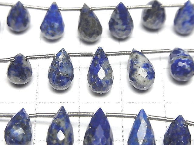 High Quality Lapislazuli AA++ Drop Faceted Briolette half or 1strand beads (aprx.6inch/16cm)