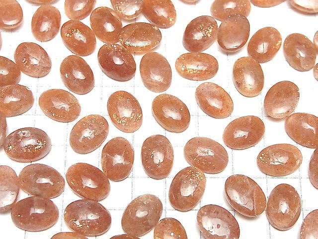 Hochwertiger Sonnenstein AAA- Oval Cabochon 14x10mm 3 Stück