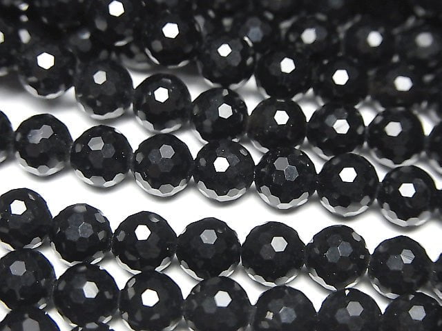 High Quality! Onyx AAA 128Faceted Round 6mm 1strand beads (aprx.15inch/37cm)