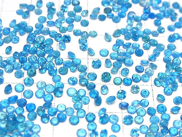 Hochwertiger Neonblauer Apatit AAA- lose Steine rund facettiert 3x3mm 10 Stück