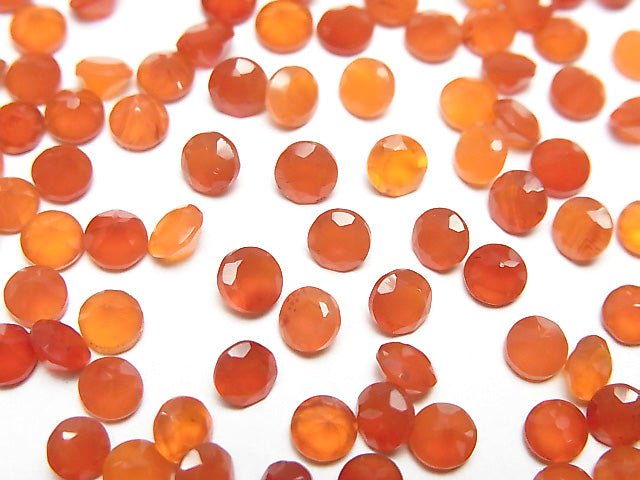 Hochwertiger Karneol AAA unbohrter runder facettierter 4x4x3mm 10Stück